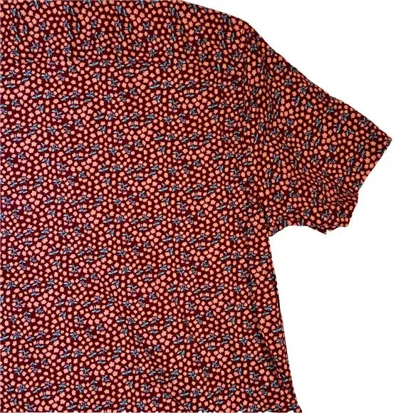 Bonobos Men Shirt Large Red Floral Stretch Slim Fit Short Sleeve Button-Up M528 - Picture 13 of 13